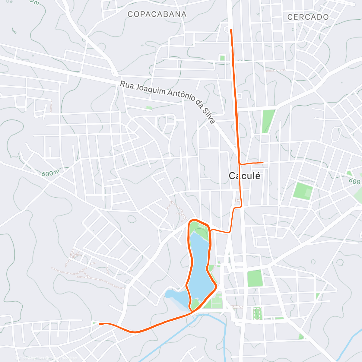 Map of the activity, Corrida matinal