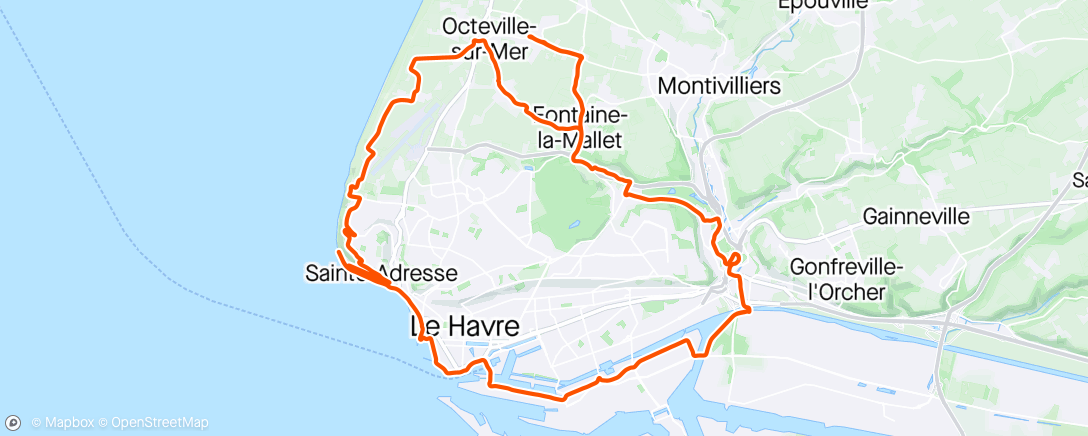 Map of the activity, Sortie vélo le matin 💨 💨 🌧️