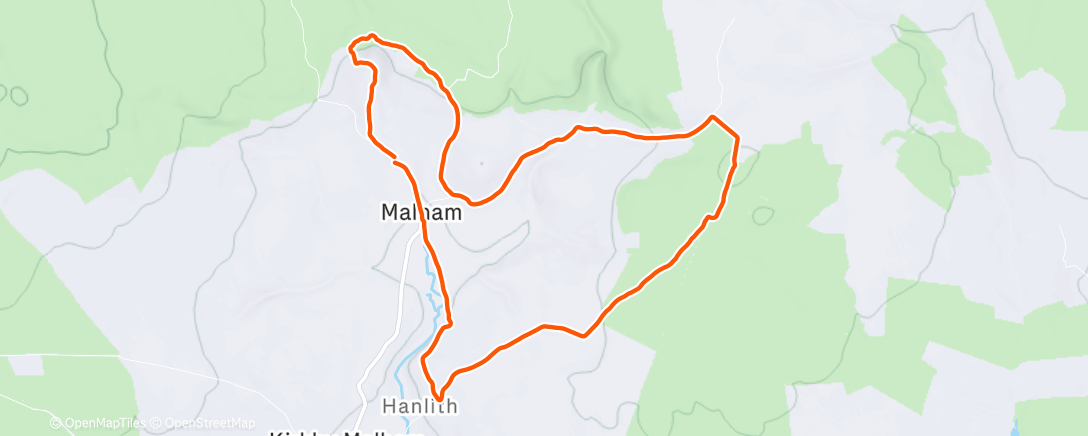 Map of the activity, Afternoon Run