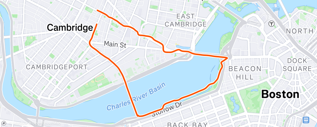 Map of the activity, Evening Run