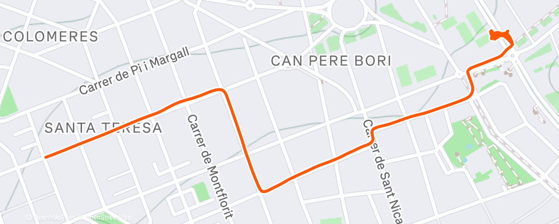 Map of the activity, Bicicleta por la tarde