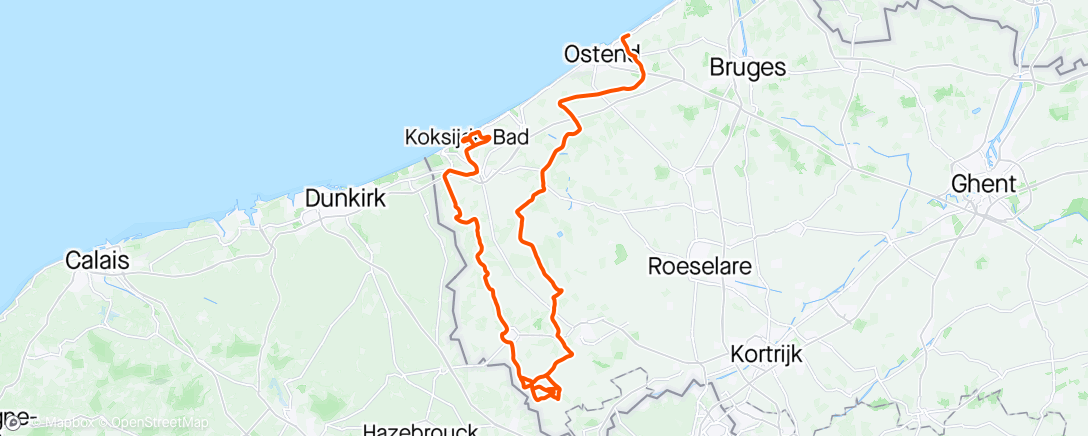 Map of the activity, Bredene Koksijde Classic