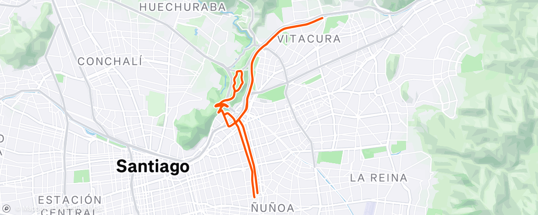 Map of the activity, Vuelta ciclista por la tarde