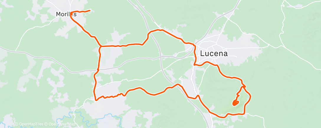 Map of the activity, Bicicleta a la hora del almuerzo