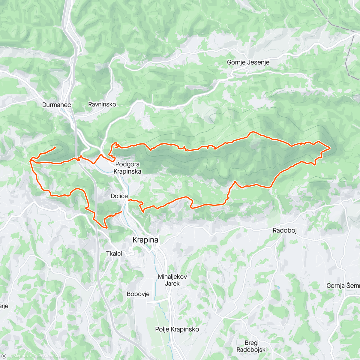 Map of the activity, Kajbumščakov put sa Kapelom i Maticom