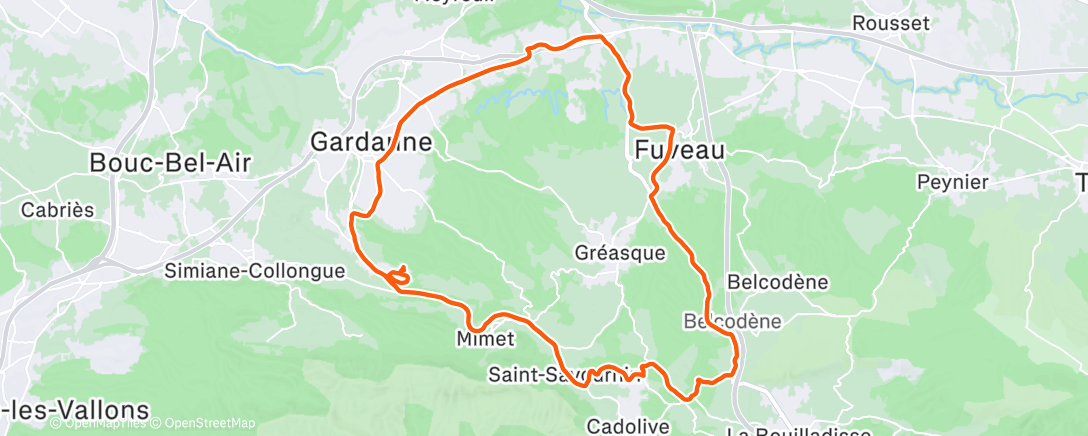 Map of the activity, Sortie vélo le matin