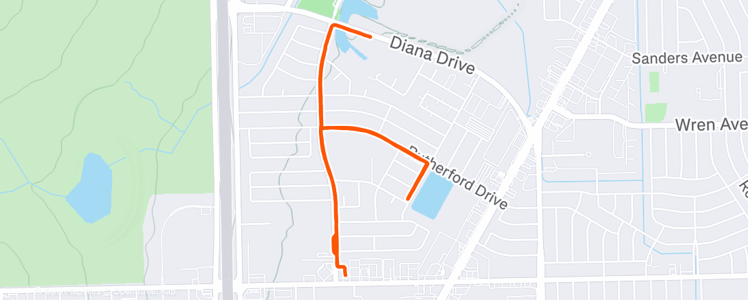 Map of the activity, Afternoon Run