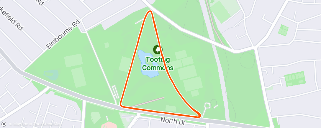 Map of the activity, Toots park run 2nd go