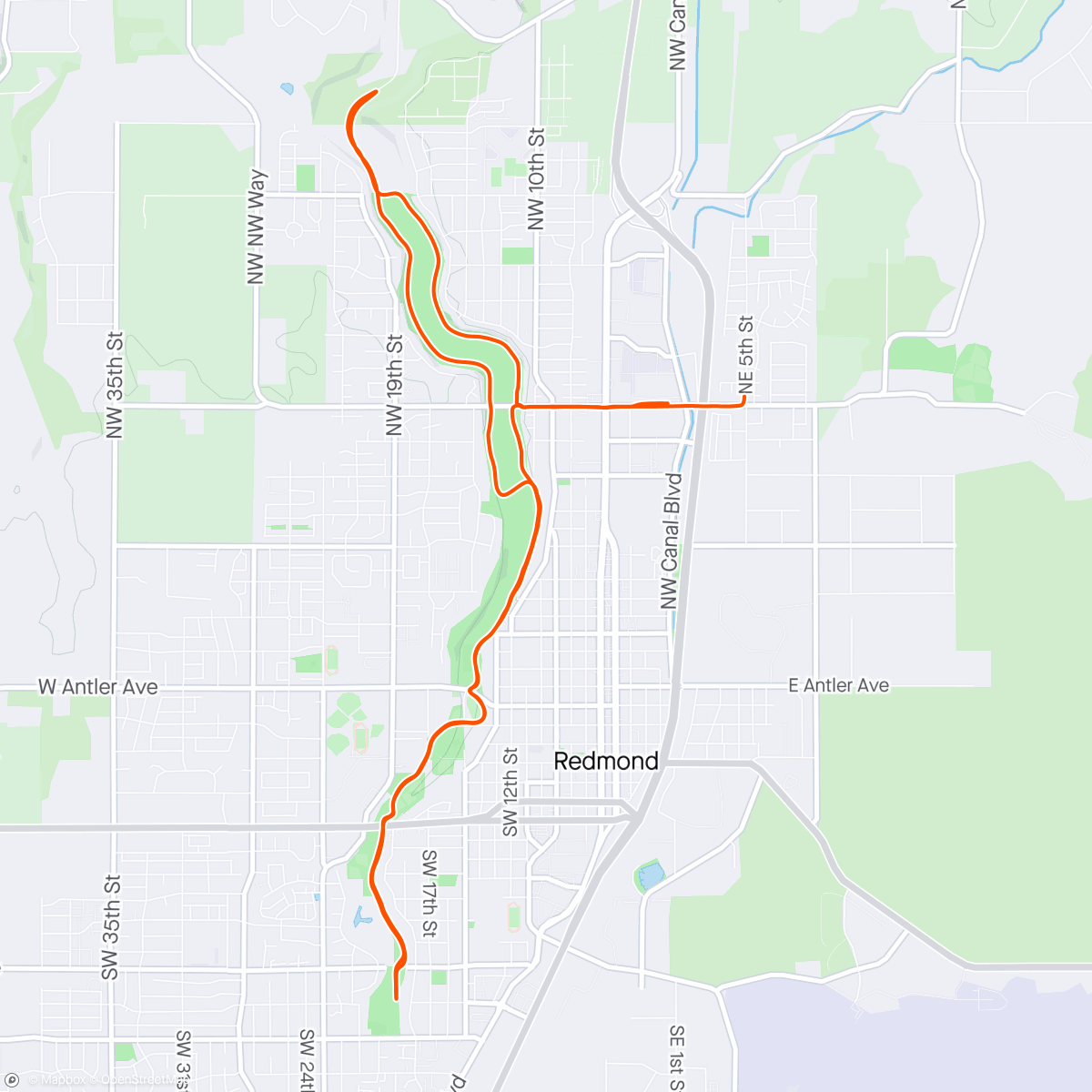 Map of the activity, 113 - Downtown MTB trail