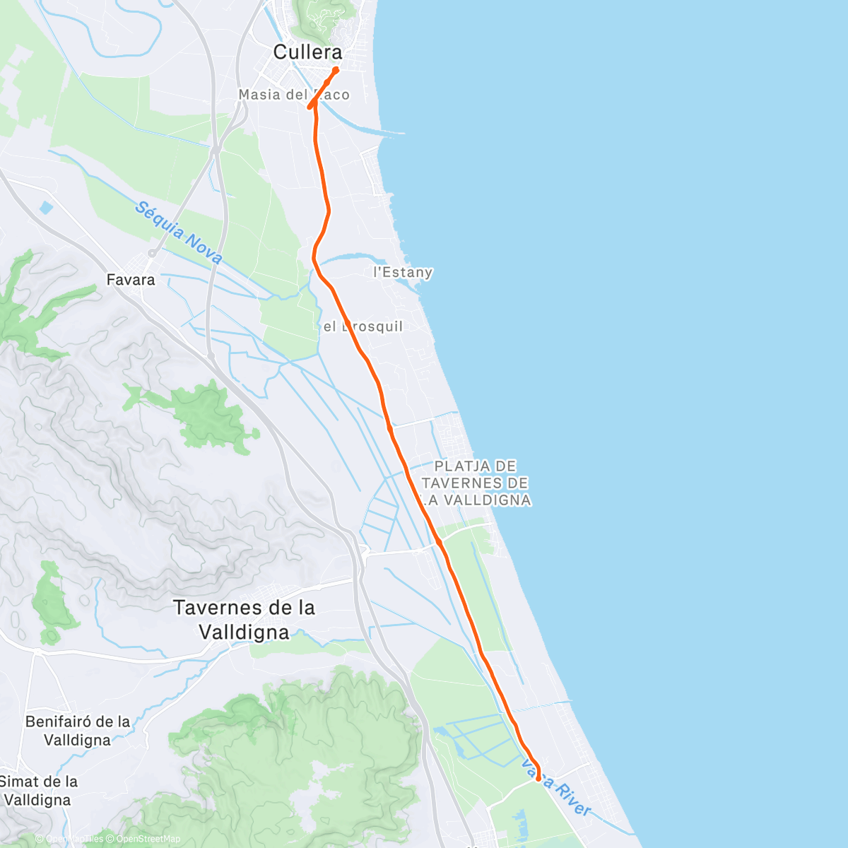 Карта физической активности (Cullera - Xeraco i/v Z2)