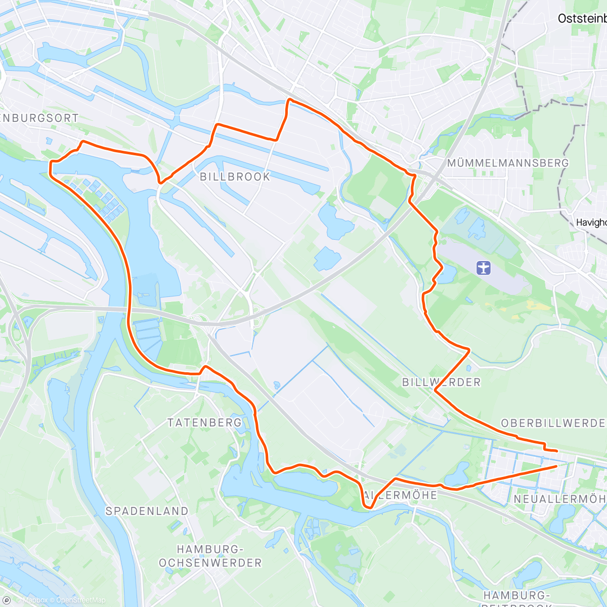 Map of the activity, Fahrradfahrt