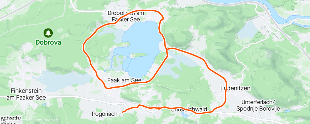 Map of the activity, Lunch Break Ride