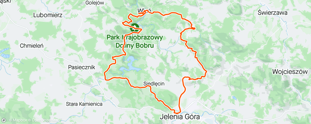 Mapa de la actividad, Dolina Bobru XC trip 🍻