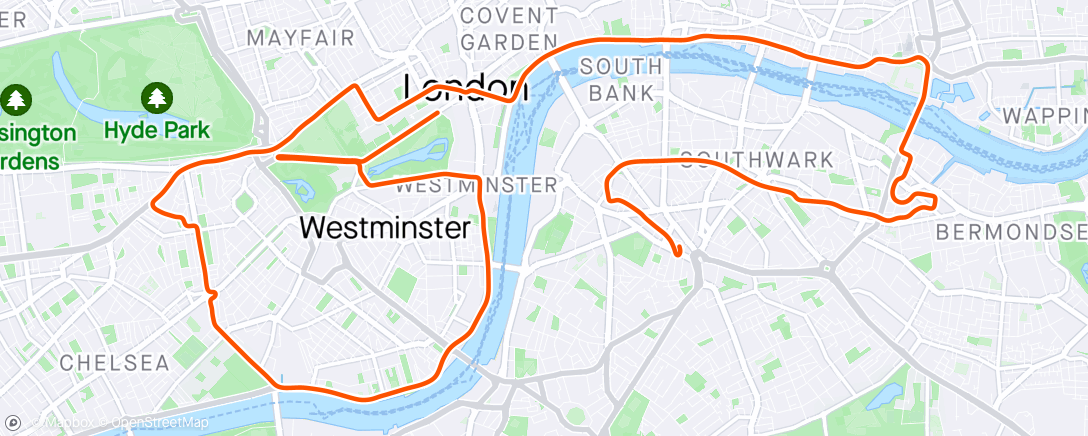 Map of the activity, Zwift - Introductory Intervals in London