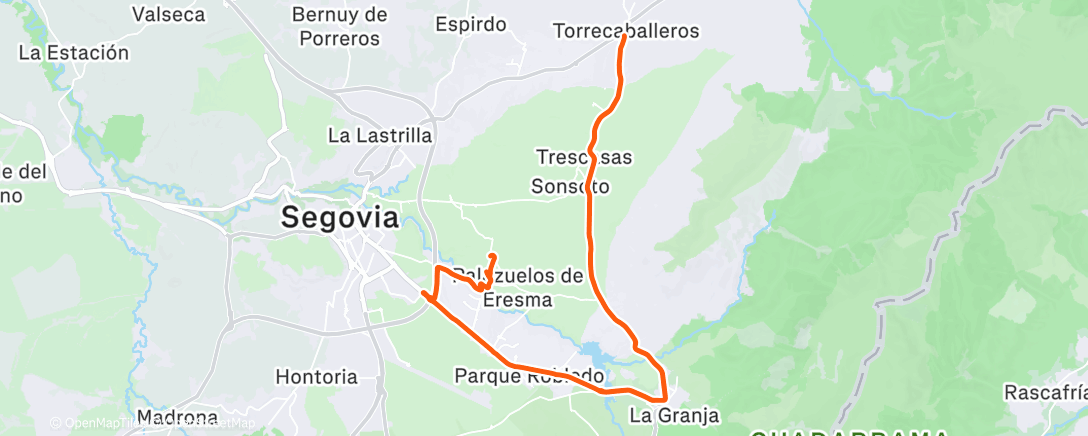 Map of the activity, Bicicleta por la tarde