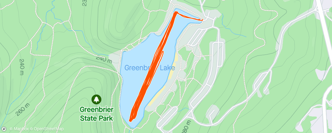 Map of the activity, More Kayak Training Laps