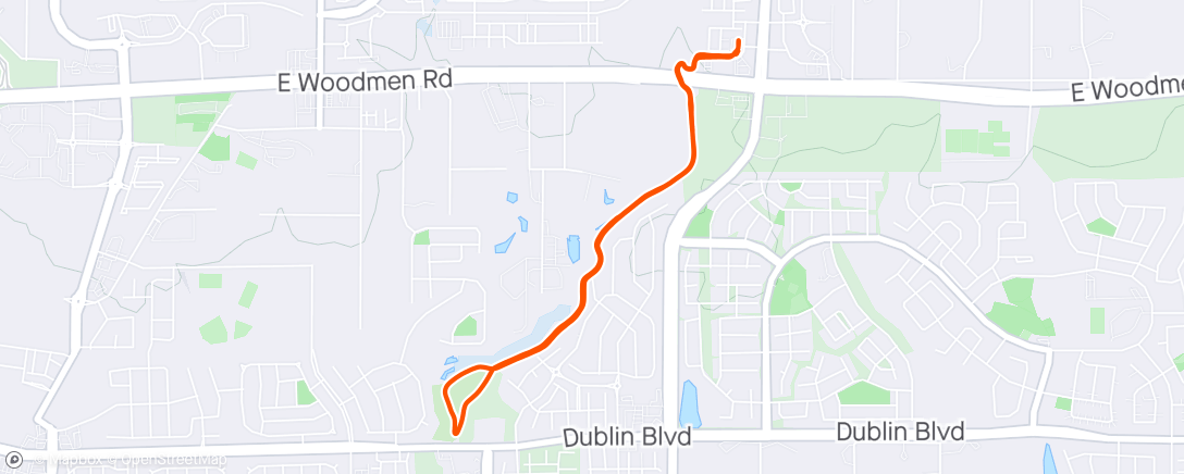 Map of the activity, Monday Miles