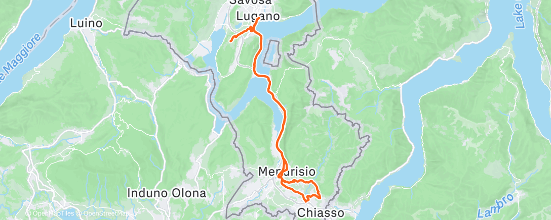 Map of the activity, Pedalata dell'ora di pranzo