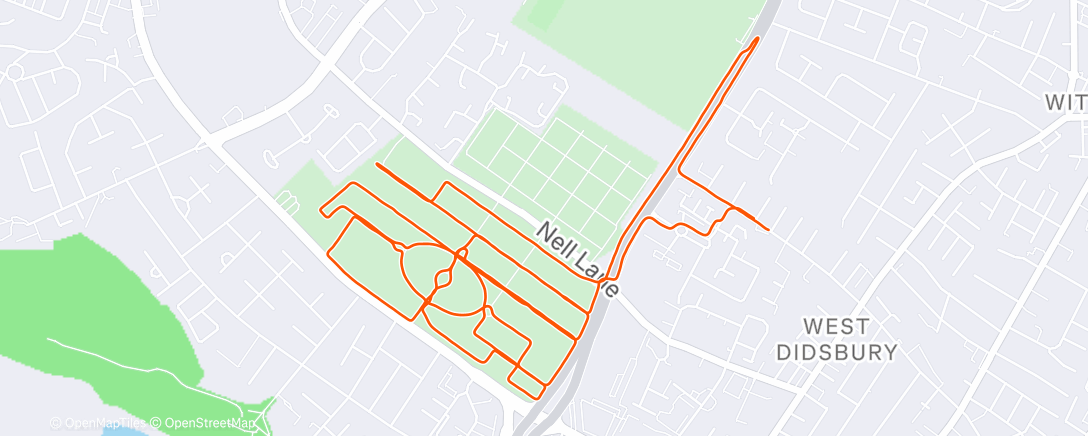 Map of the activity, Afternoon Run