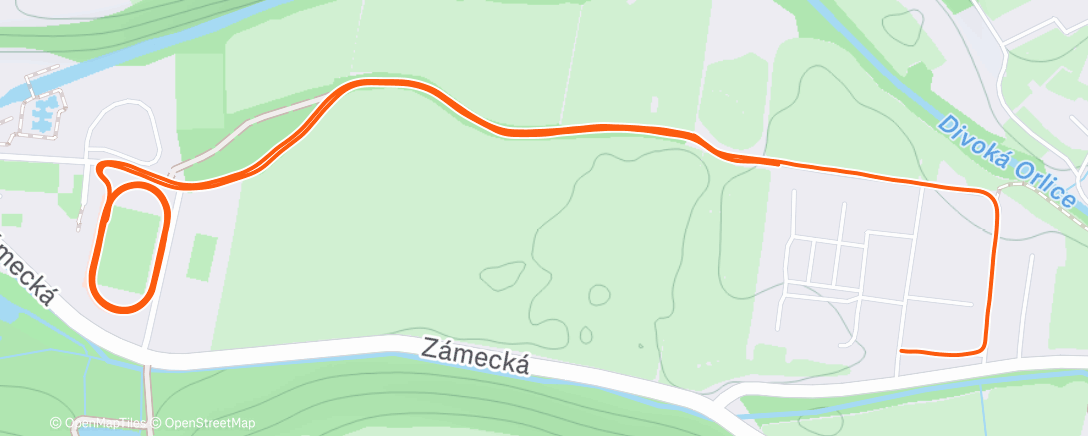 Map of the activity, Afternoon Run