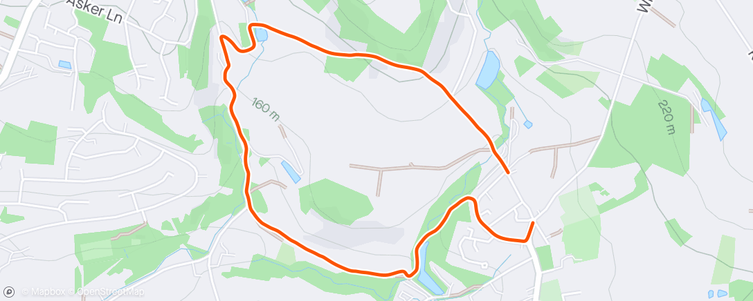Map of the activity, Afternoon Walk rucking my 10.5kg child 😅