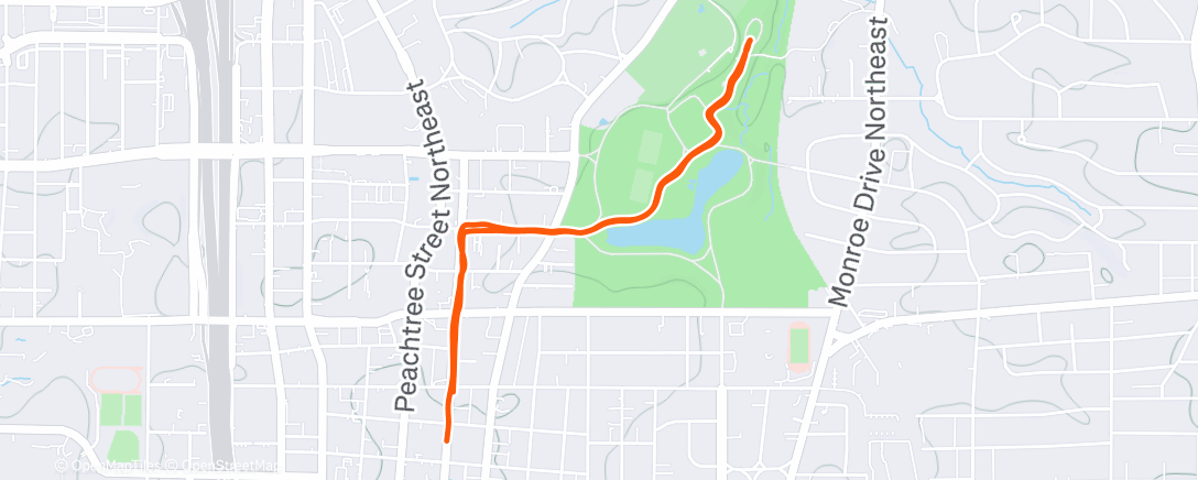 Map of the activity, Afternoon Run