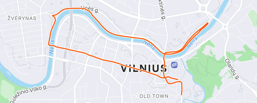 Map of the activity, Evening Run