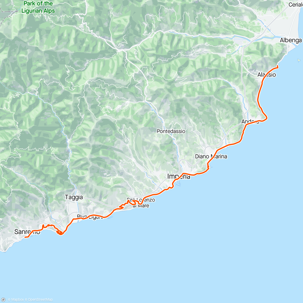 Map of the activity, BKOOL - Milán San Remo