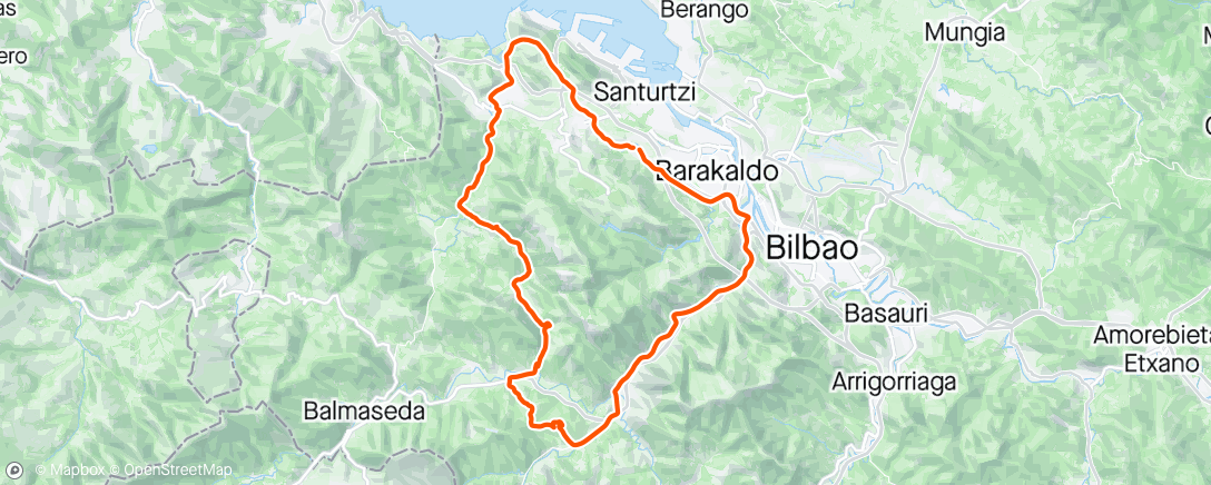 Map of the activity, Vuelta por Gordexola