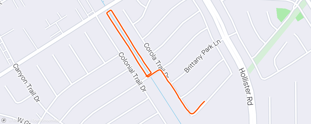 Map of the activity, Afternoon run with the kids