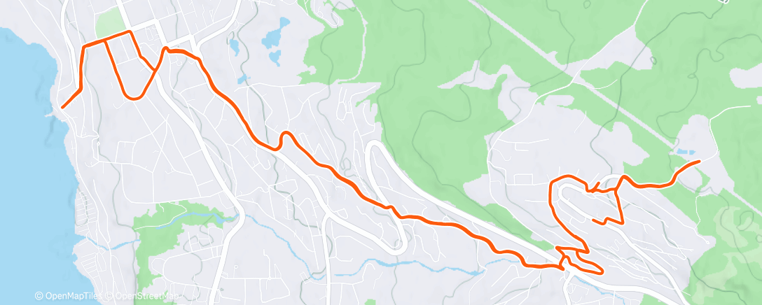 Map of the activity, Afternoon Run