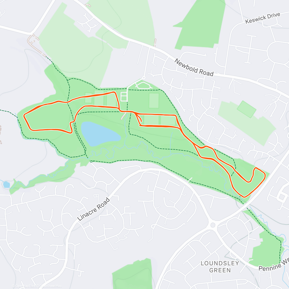 Map of the activity, BDL Holmebrook Park
