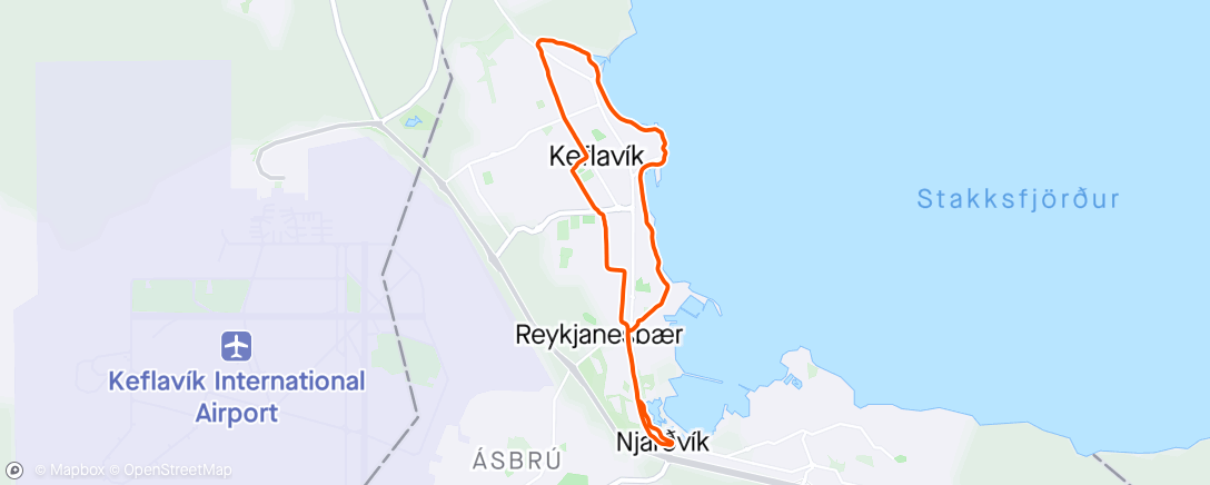 Map of the activity, Hlaupaþjálfun 3N