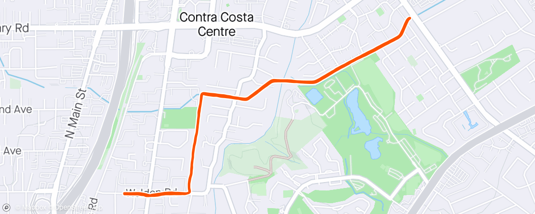 Map of the activity, Tuesday Morning Run