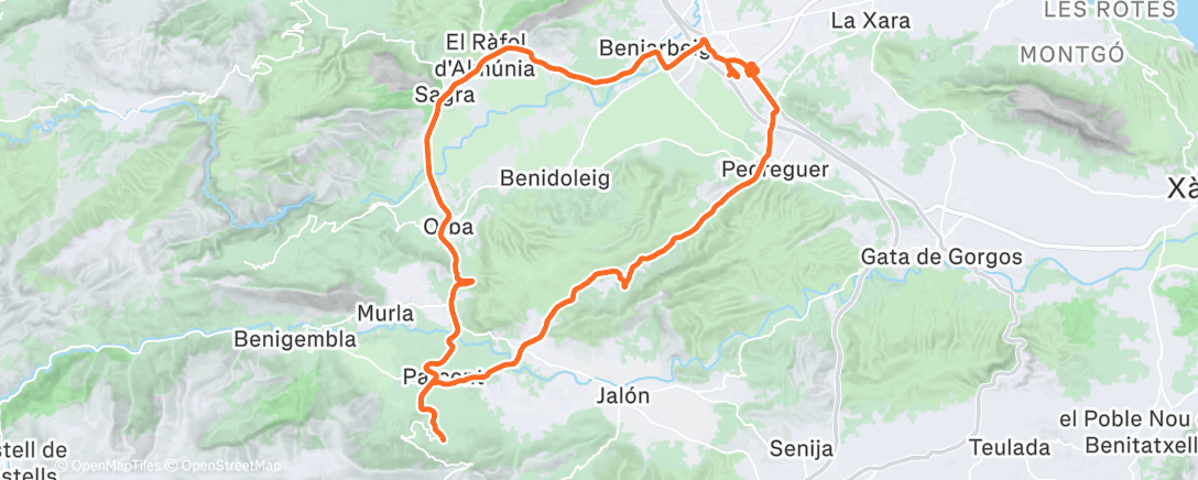 Map of the activity, Ciclismo