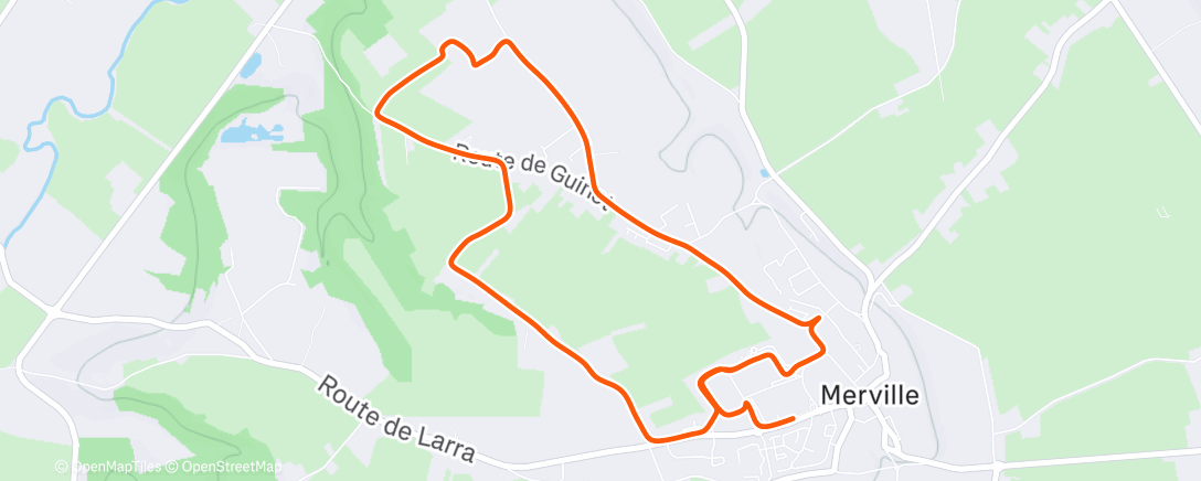 Map of the activity, Course à pied dans l'après-midi