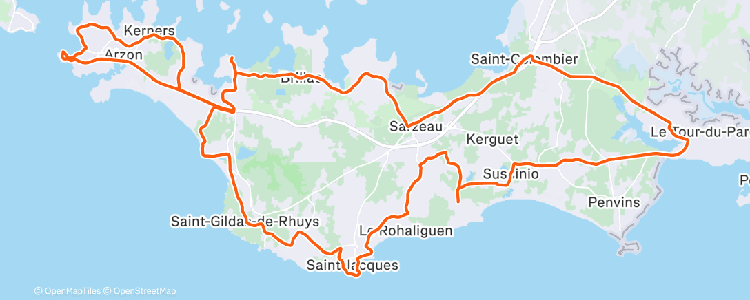 Map of the activity, Sortie vélo le matin