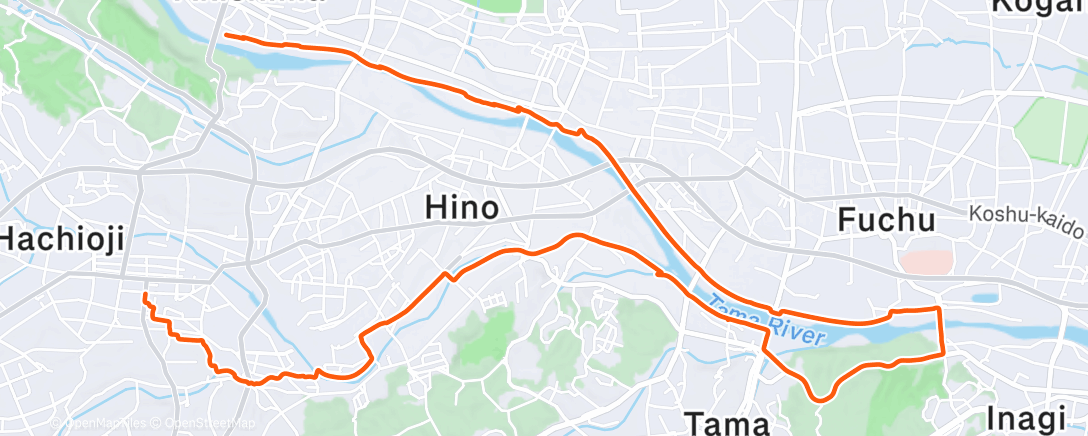 Map of the activity, ママチャリ散歩