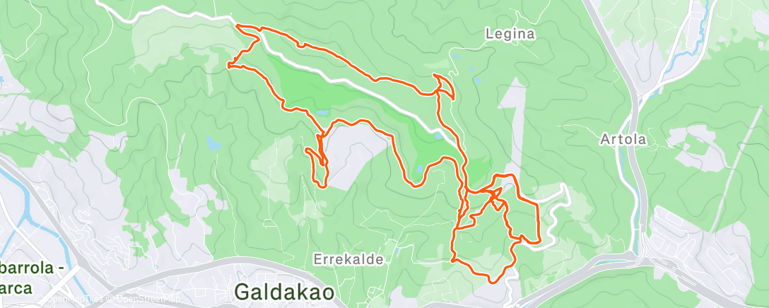 Map of the activity, Bicicleta eléctrica por la tarde