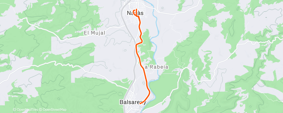 Map of the activity, Carrera de montaña matutina