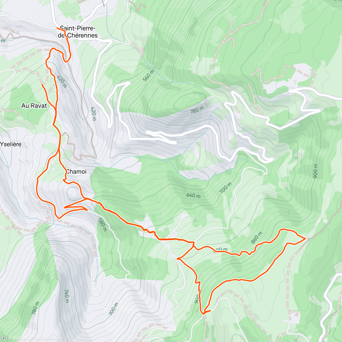 Map of the activity, Rando trail avec un magnifique soleil