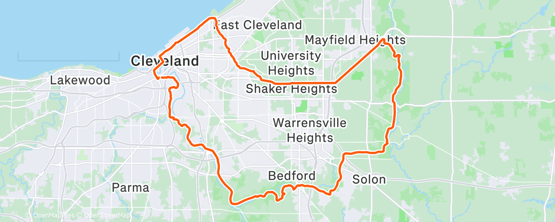 Map of the activity, Lunch Ride