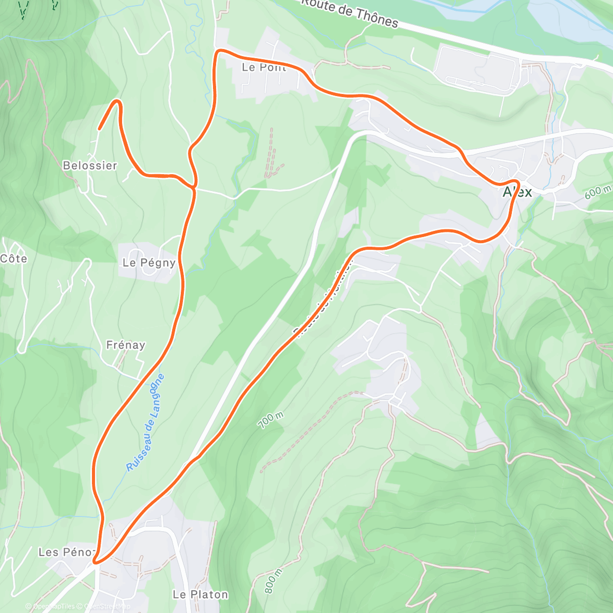 Map of the activity, Morning Run