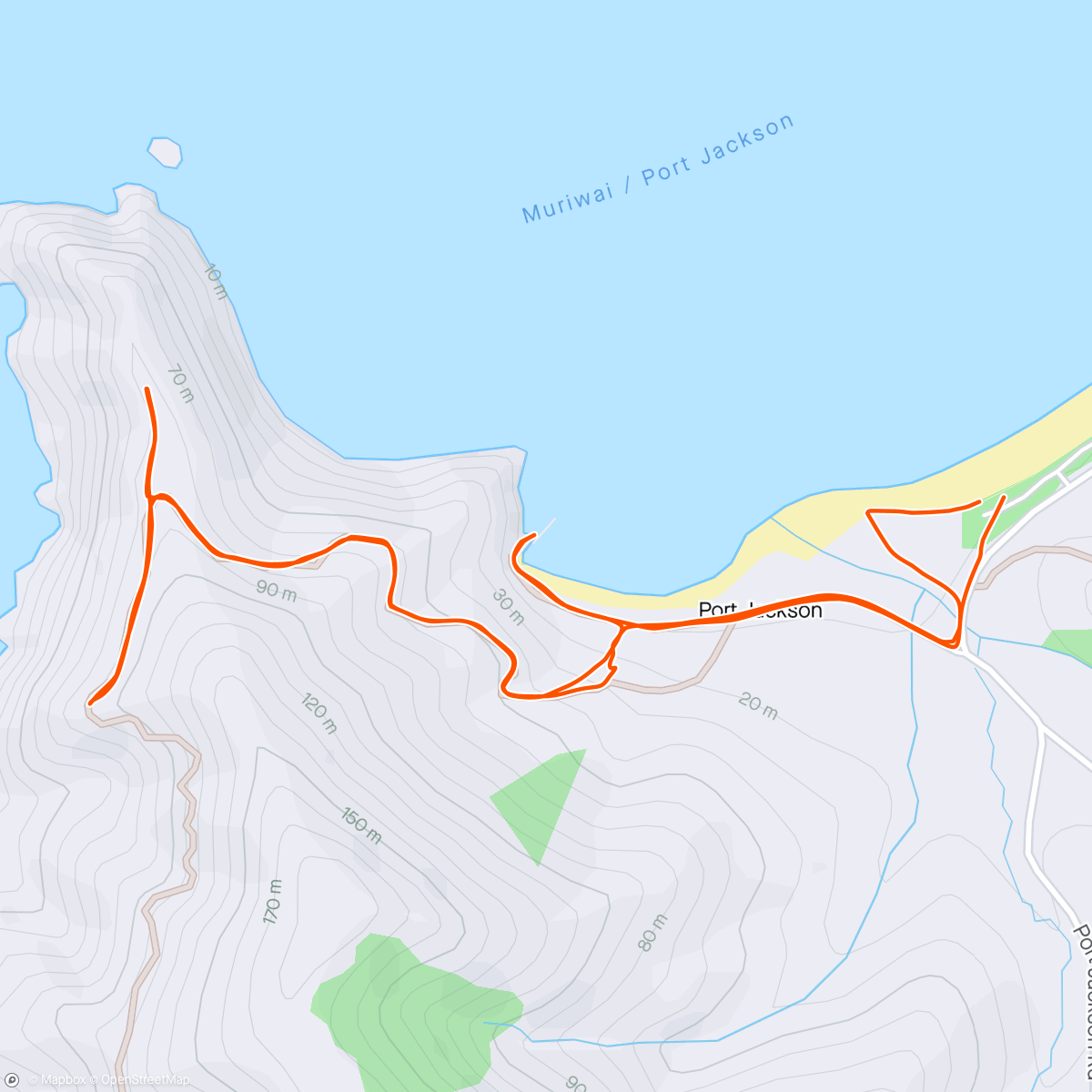 Map of the activity, Part of the Pahi Track walk - Awesome views looking back to Port Jackson