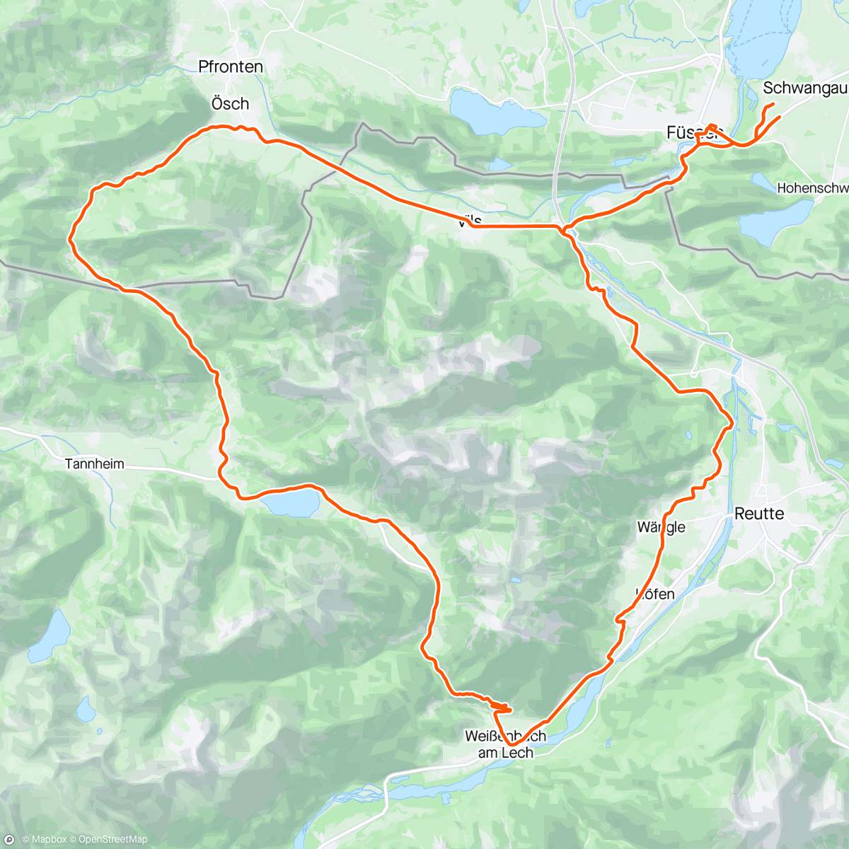 Map of the activity, Gaichtpass Runde