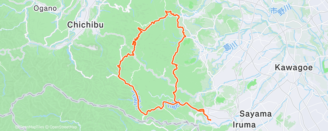Map of the activity, 山色々 サイクリング