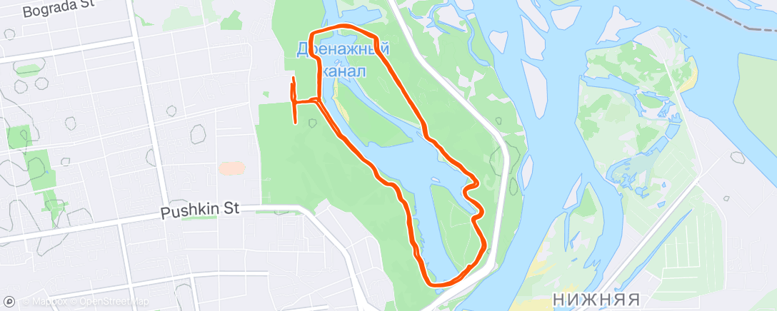 Map of the activity, Вечерний забег