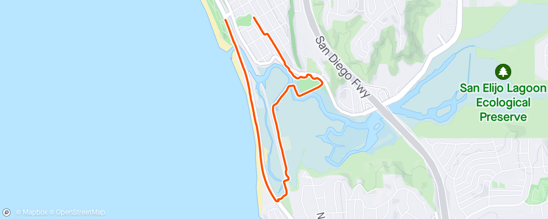 Map of the activity, Easy morning run ft our new bff Jordan who’s gonna invite us to play beach volleyball if Coleman doesn’t 🔪