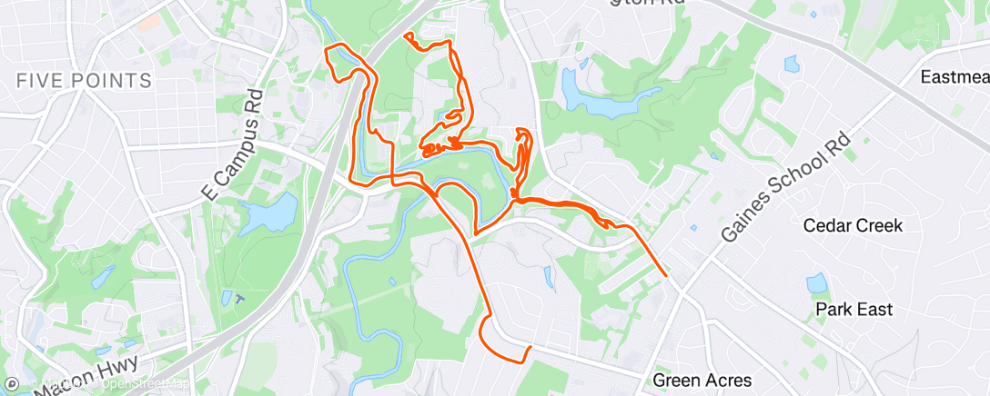 Map of the activity, Afternoon Mountain Bike Ride