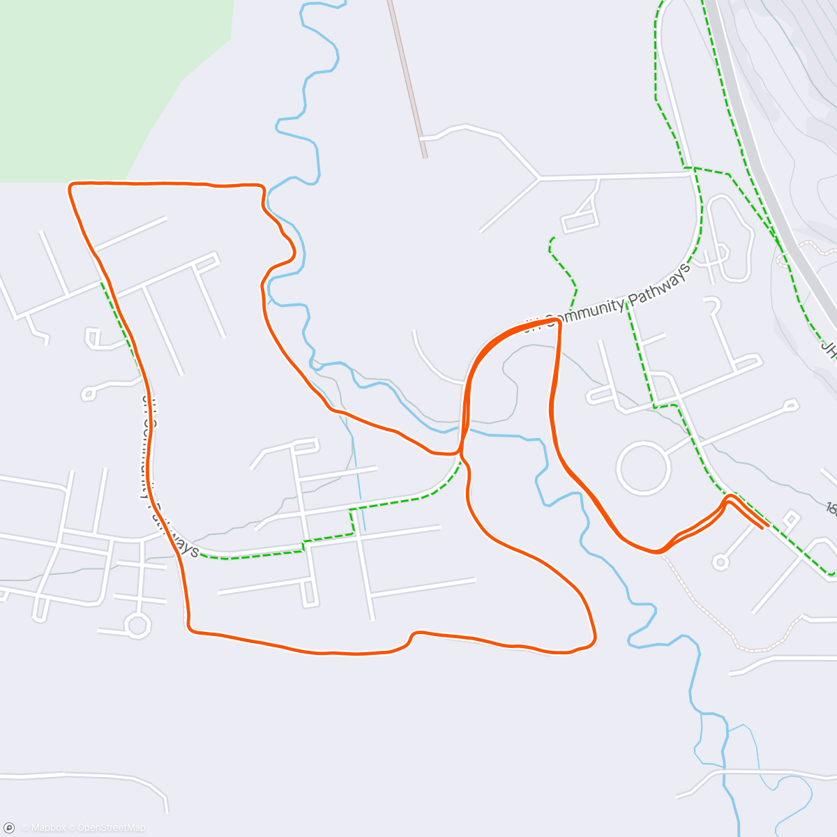 Map of the activity, Rafter J trails: relaxed, neighborhood run